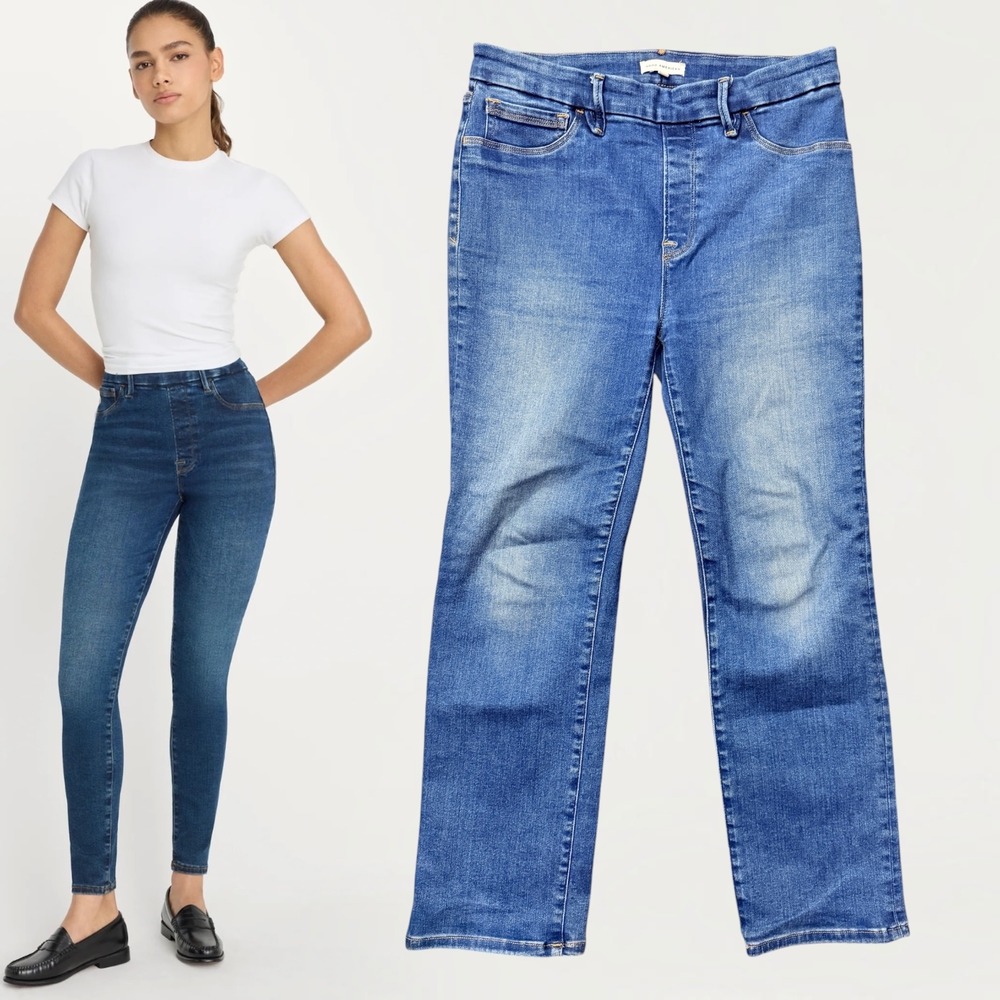 Good American Jeans Always Fits Pull On Skinny Blue Size 3